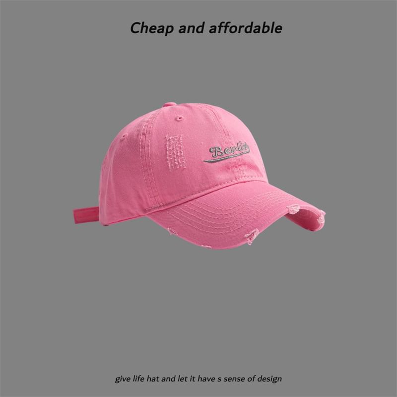 Cap Letter Distressed Embroidered
