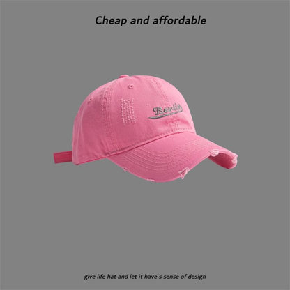 Cap Letter Distressed Embroidered