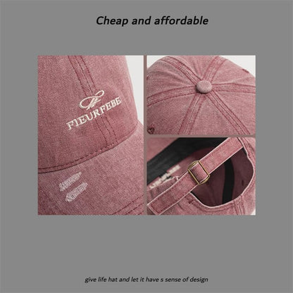 Washed Distressed Cap Embroidered Letter