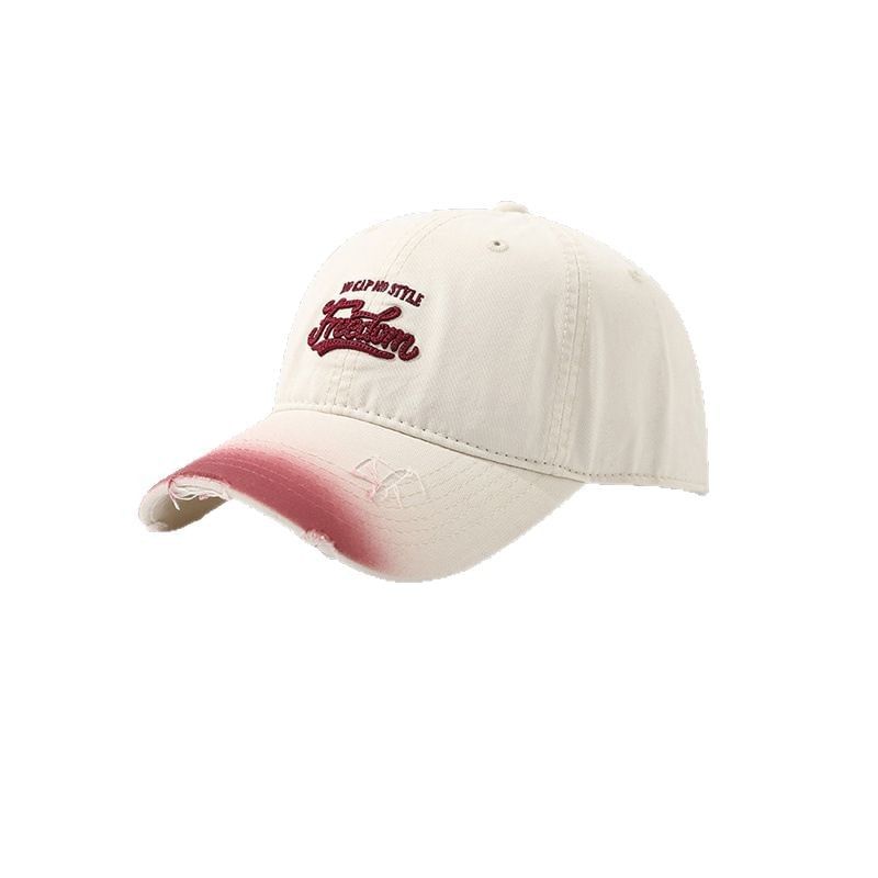 Washed Cap Letter Distressed Embroidered