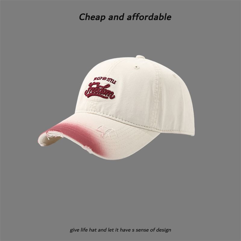 Washed Cap Letter Distressed Embroidered