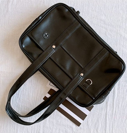 Leather Faux Pocketed Bag Tote