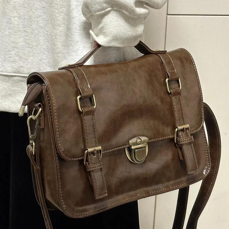 Bag Satchel Faux Plain Leather