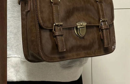 Bag Satchel Faux Plain Leather