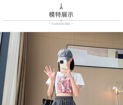 Drawstring Plain Waist Wide Leg Shorts
