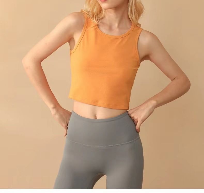 Crew Tank Neck Crop Plain Top