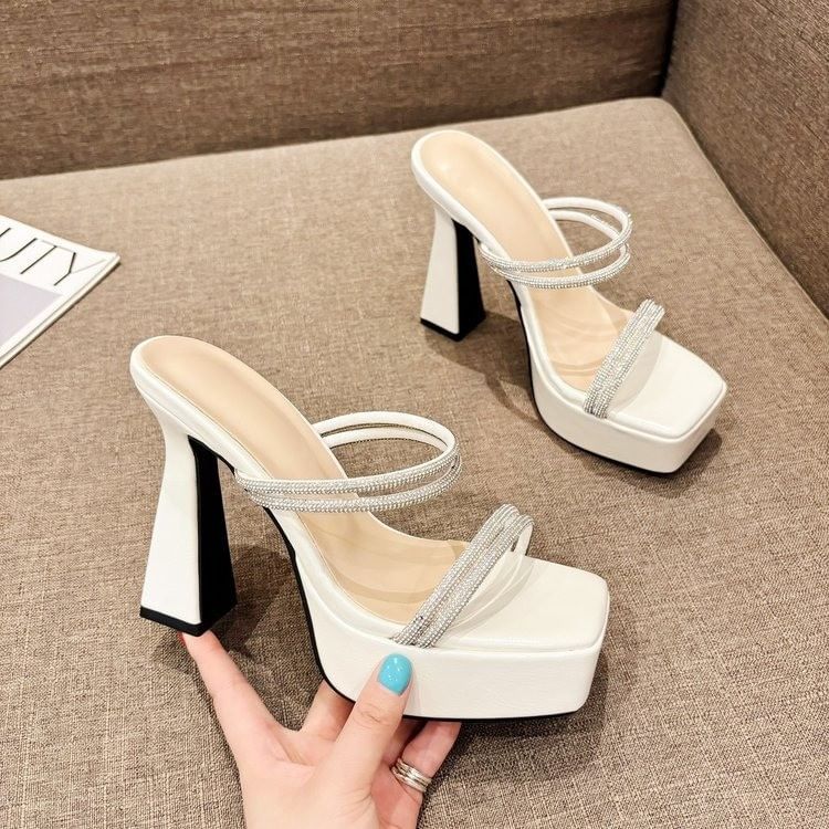 Sandals Platform Heel High Rhinestone
