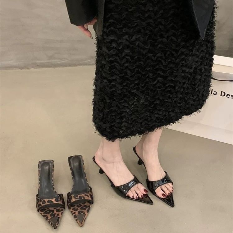 Sandals Heel Slide Toe High Pointed