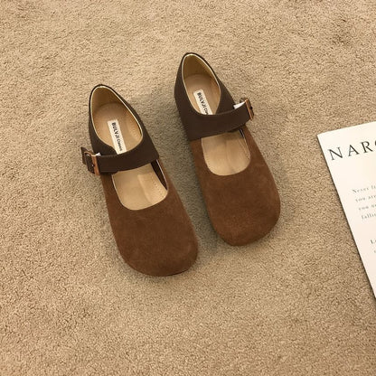 Flats Jane Mary Buckled Plain