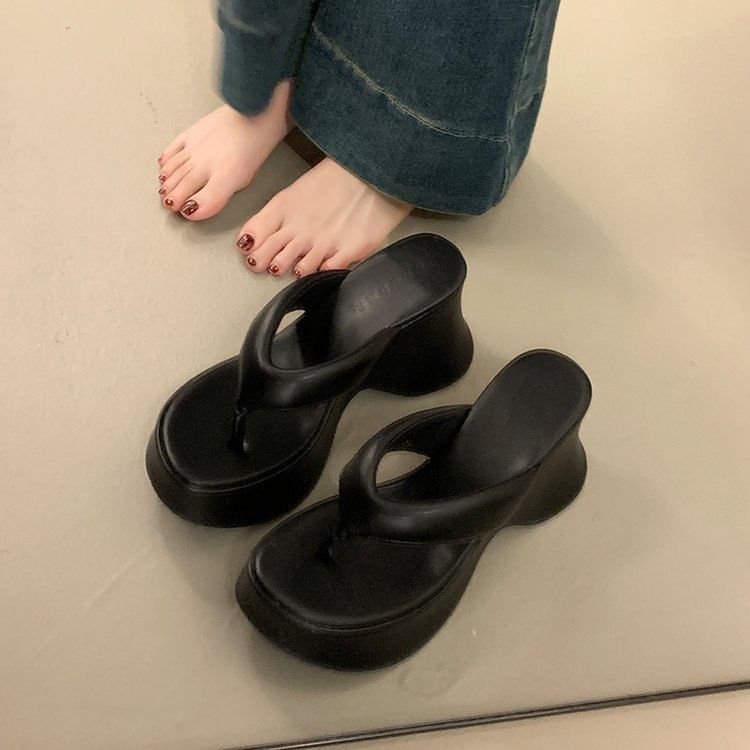 Flip Heel Flops Platform Wedge