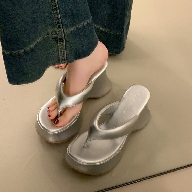 Flip Heel Flops Platform Wedge