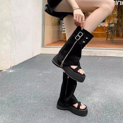 Sandals Buckled Loop Gladiator Toe Platform