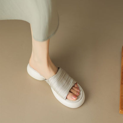 Plain Platform Slide Sandals