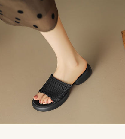 Plain Platform Slide Sandals