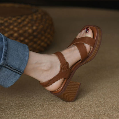 Ankle Strap Chunky Heel Gladiator Sandals