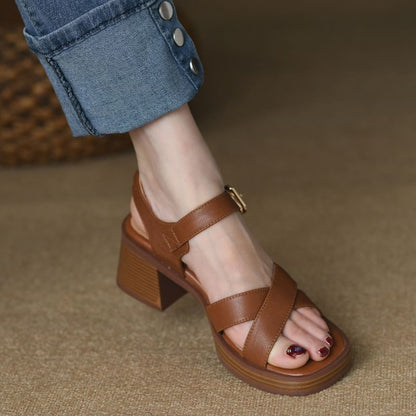 Ankle Strap Chunky Heel Gladiator Sandals
