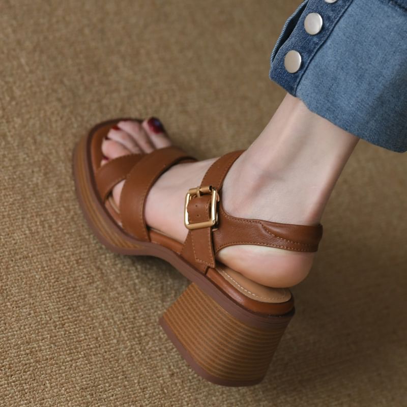 Ankle Strap Chunky Heel Gladiator Sandals
