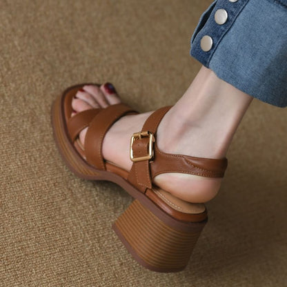 Ankle Strap Chunky Heel Gladiator Sandals
