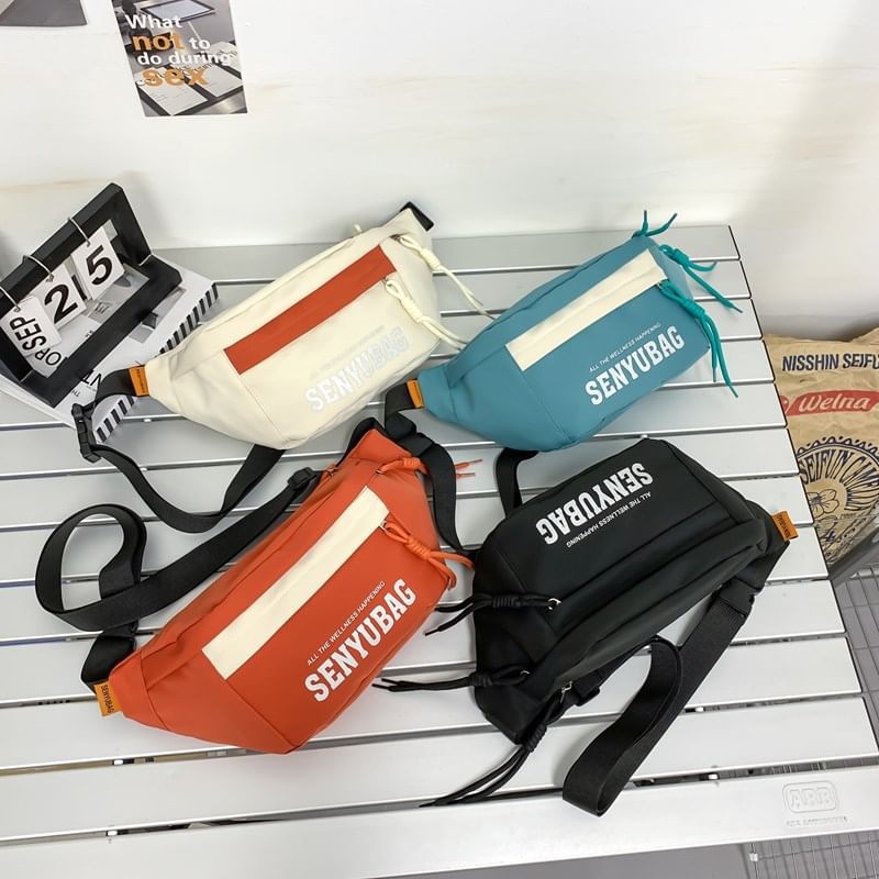 Nylon Belt Bag Print Lettering