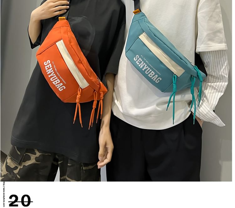 Nylon Belt Bag Print Lettering