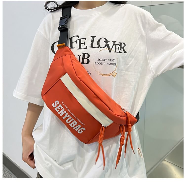 Nylon Belt Bag Print Lettering
