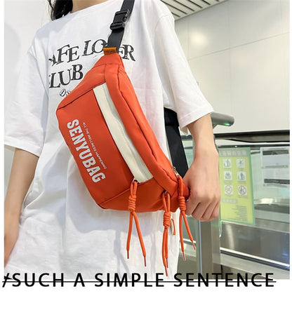 Nylon Belt Bag Print Lettering