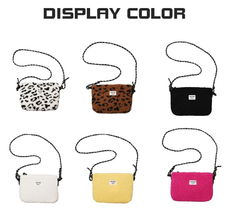 Fleece Crossbody Applique Bag