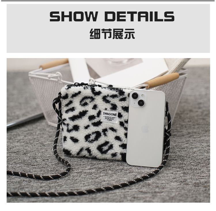 Fleece Crossbody Applique Bag