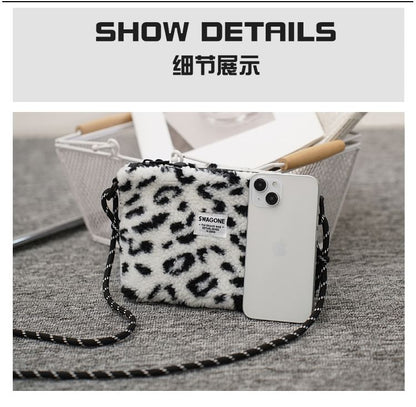 Fleece Crossbody Applique Bag