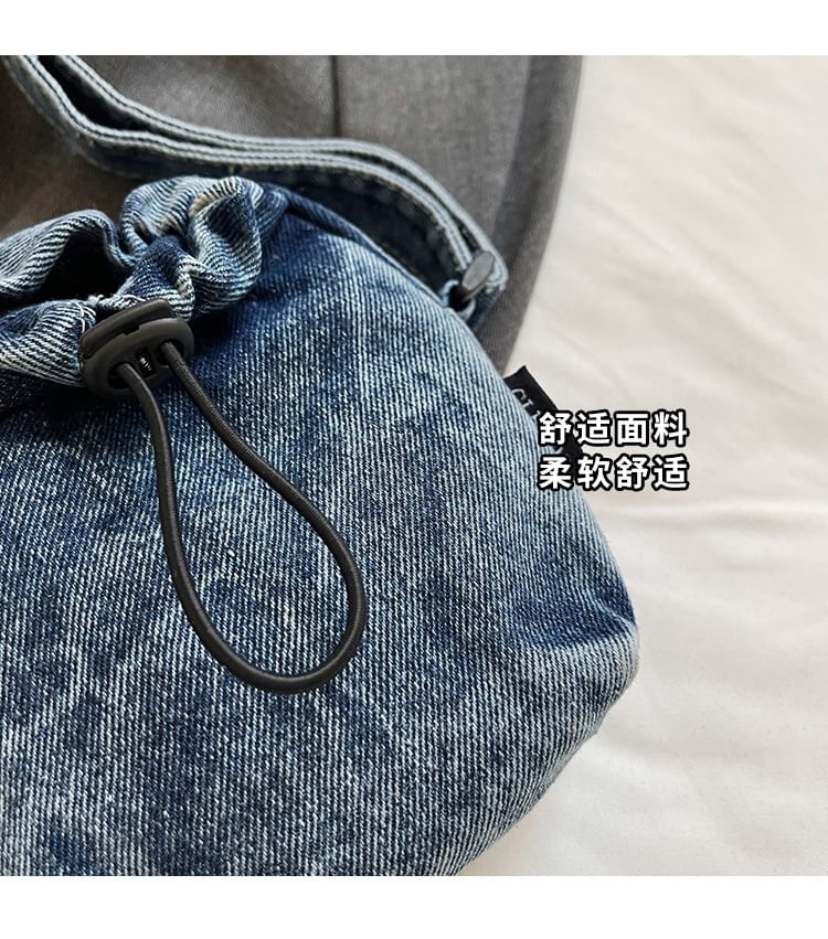 Drawstring Crossbody Denim Phone Mobile Bag