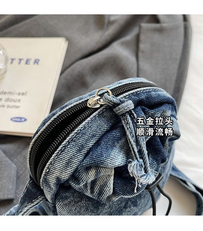 Drawstring Crossbody Denim Phone Mobile Bag