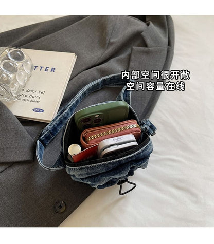 Drawstring Crossbody Denim Phone Mobile Bag