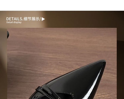Bow Sandals Pointy Plain Slingback Heel High