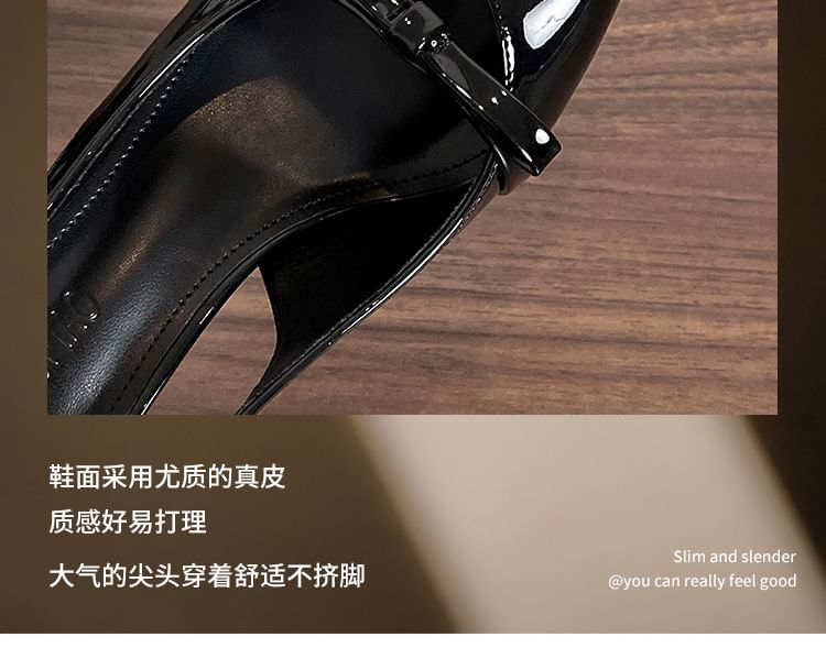Bow Sandals Pointy Plain Slingback Heel High