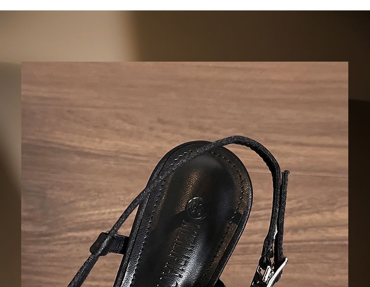 Slingback High Pointy Plain Sandals Heel