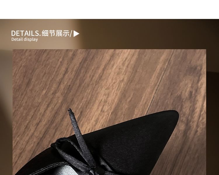 High Sandals Pointy Heel Slingback Bow Plain