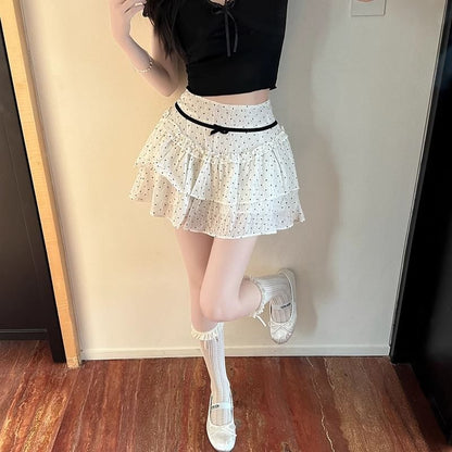 A-Line Skirt Mini Rise Dotted High
