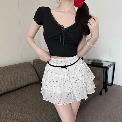 A-Line Skirt Mini Rise Dotted High