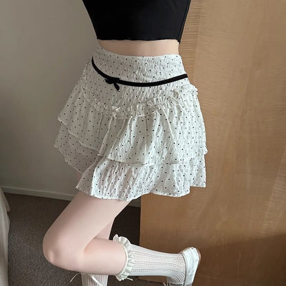 A-Line Skirt Mini Rise Dotted High