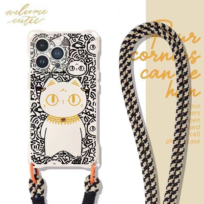 Set Phone Case / Strap Lanyard Cat