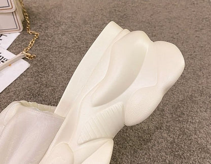 Platform Slide Ruched Plain Sandals