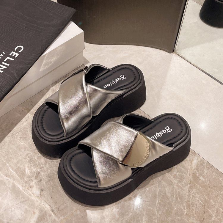 Sandals Strap Platform Cross