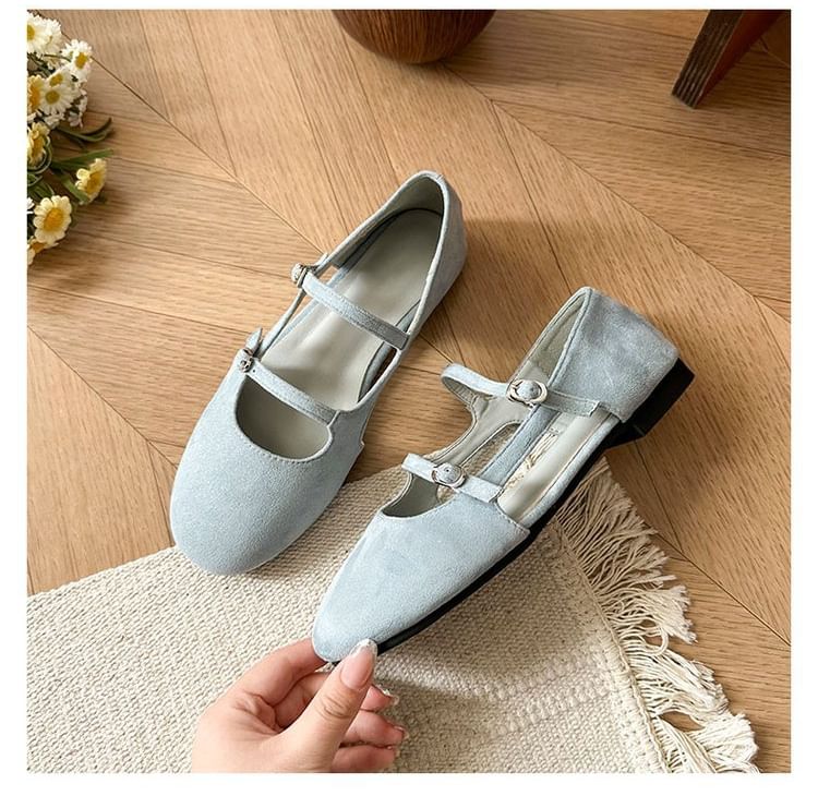 Plain Mary Suede Jane Cutout Faux Shoes