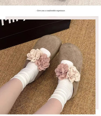 Accent Jane Wedge Floral Leather Mules Hidden Genuine Mary
