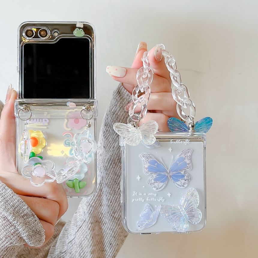Strap / Phone Set Butterfly Floral Case