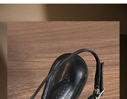 High Pointed Satin Slingback Heel Toe Sandals Bow