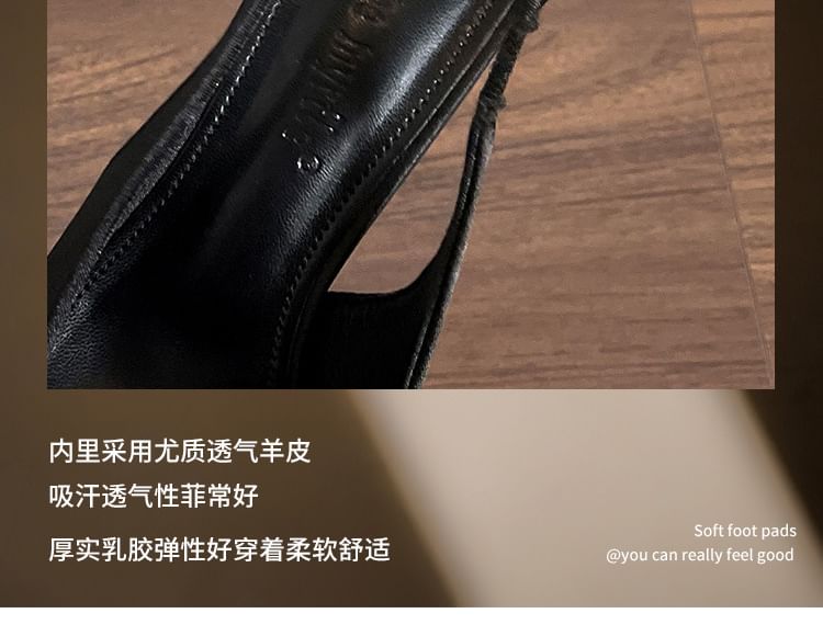 Slingback Toe Satin Bow High Pointed Sandals Heel
