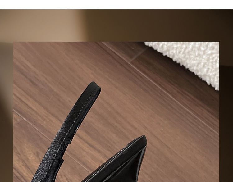 Slingback Toe Satin Bow High Pointed Sandals Heel