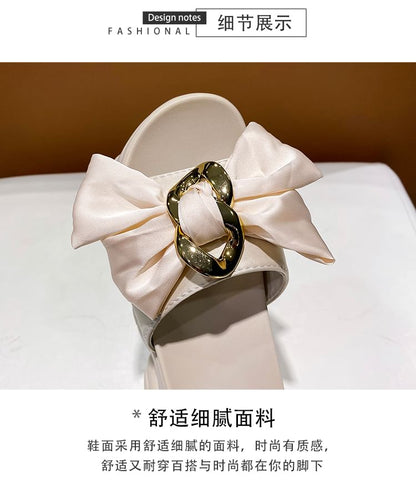 Großhandelsbeispiel Bow Slide Sandalen Plattform