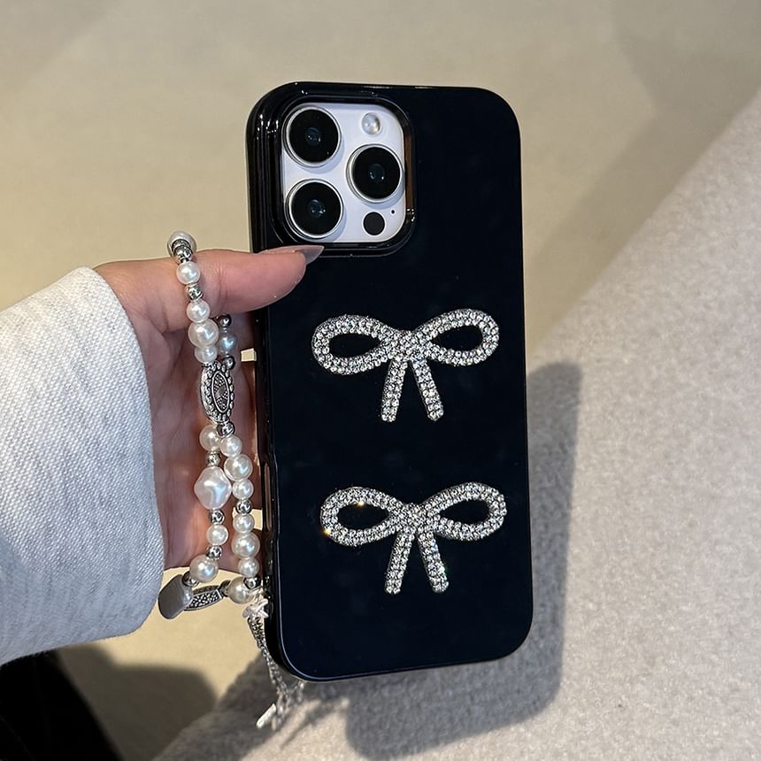 Rhinestone Phone Case Bow